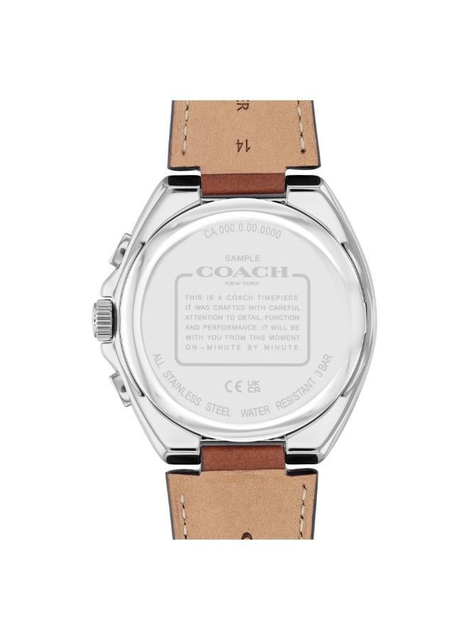 COACH Jackson Collection Chronograph Quartz Watch For Men With Brown Leather Strap - 14602683 - Image 2